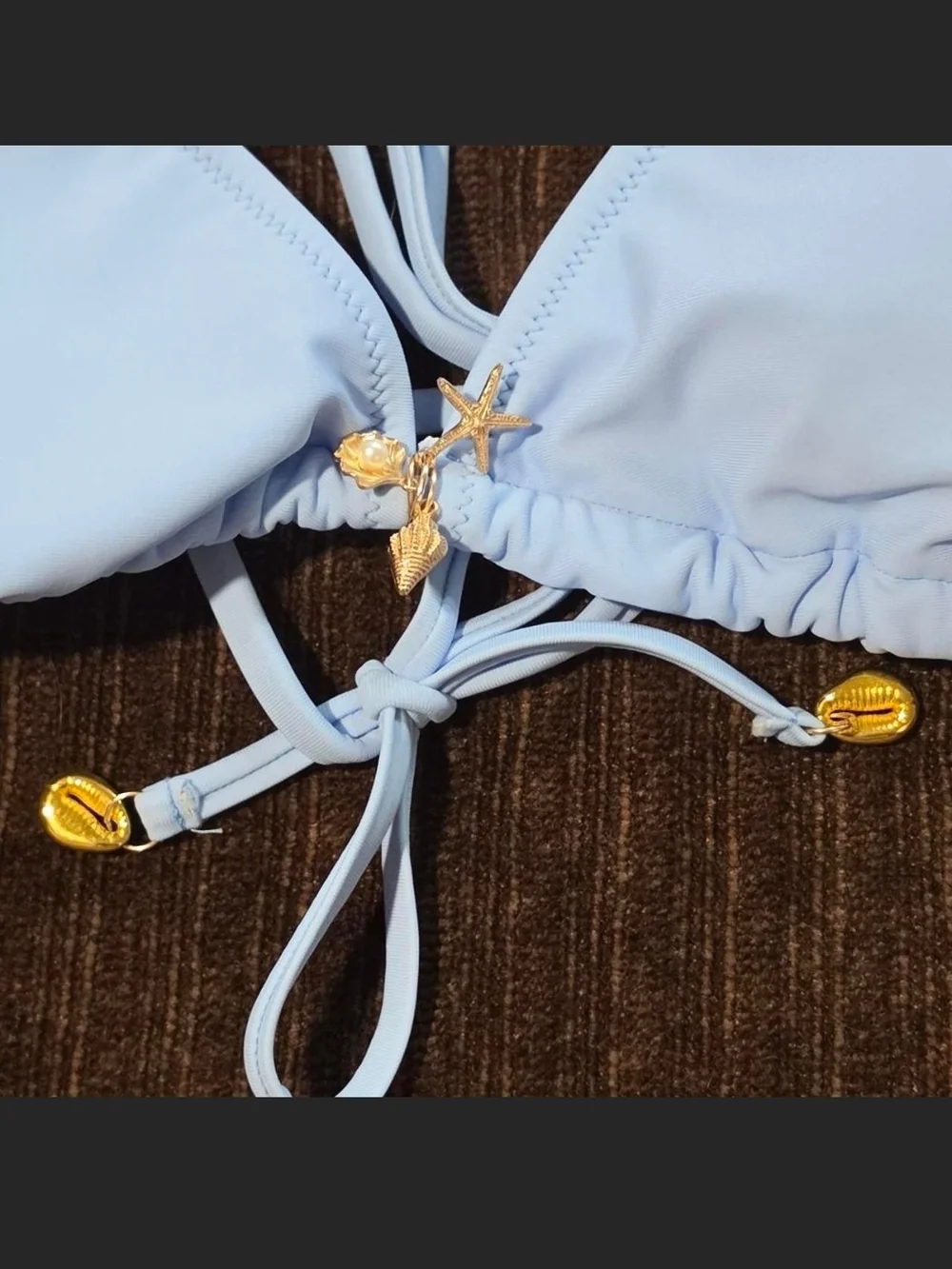 Light Blue Triangle Bikini Set - Women Swim